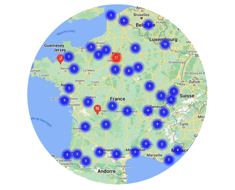 carte des vétérinaires nutritionnistes